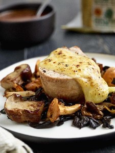 Filet mignon de veau au Comt&eacute; et champignons